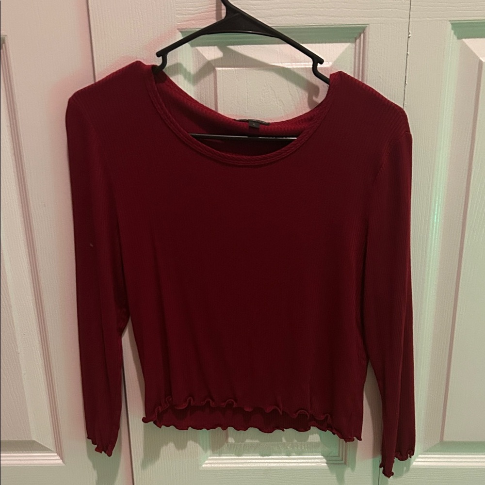 Chic Burgundy Women's Crop Top
